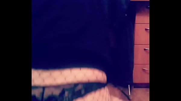 Crossdresser shows butt in very sexy stockings